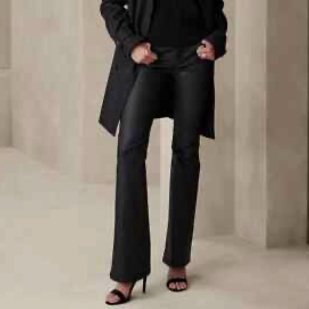 Vegan Leather Low-Rise Bootcut Jean